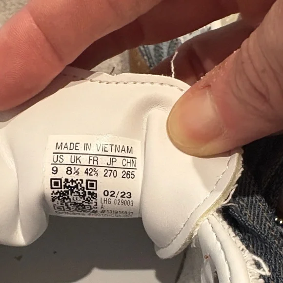 adidas Denim and White Retro Gum-Sole Sneakers - Picture 3 of 3